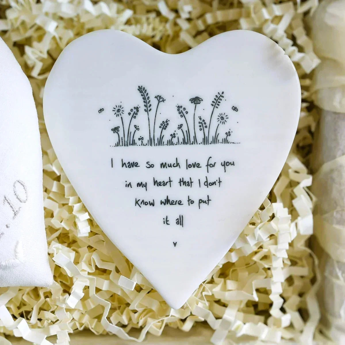 13th Lace Wedding Anniversary Gift - Personalised Heart and Porcelain Keepsake