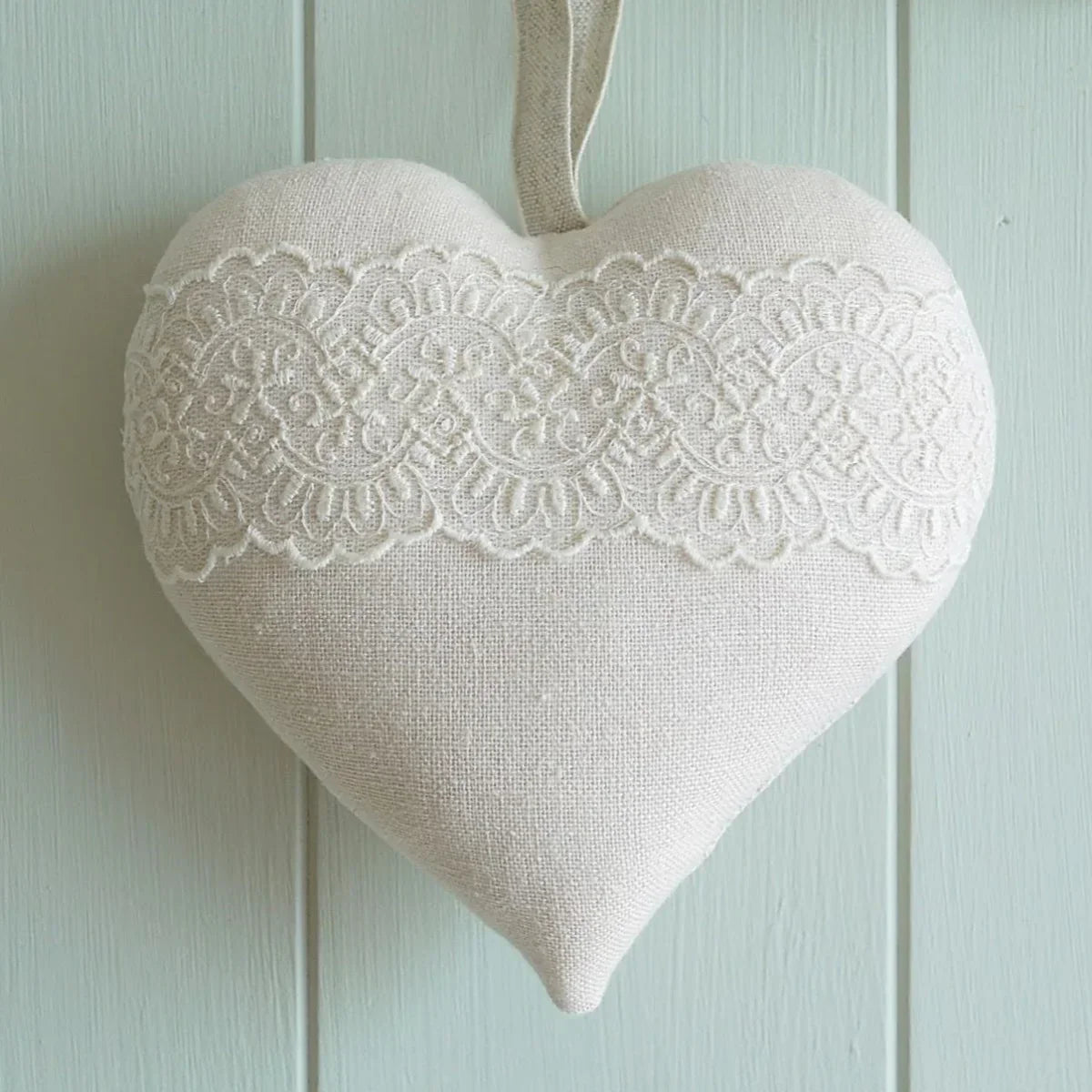 13th Lace Wedding Anniversary Gift - Personalised Heart and Porcelain Keepsake