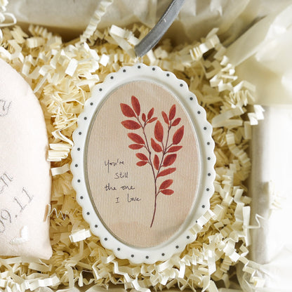 13th Lace Wedding Anniversary Gift - Personalised Vintage Style Heart