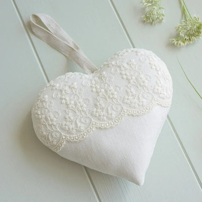 13th Lace Wedding Anniversary Personalised Gift Heart With Porcelain Heart