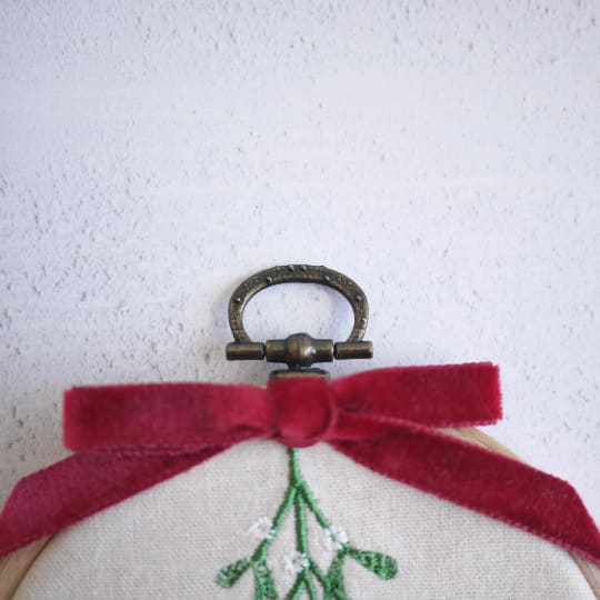 1st Christmas Married Mr and Mrs Embroidered Mistletoe Tree Decoration