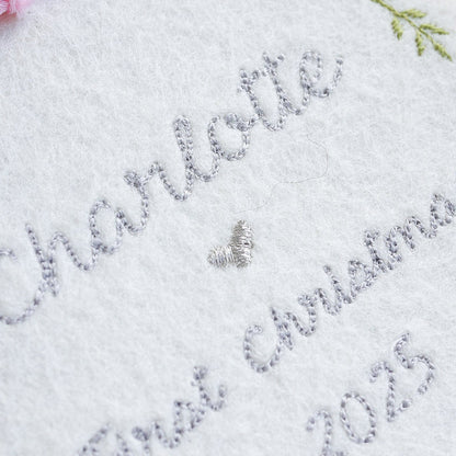 1st Christmas Tree Decoration - embroidered new baby gift