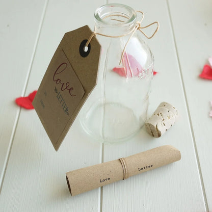 1st Valentines as Mr & Mrs Gift Heart with Love Letter Inside a Glass Bottle