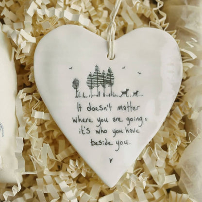 2nd Anniversary Gift Heart With Porcelain Cotton Gifts