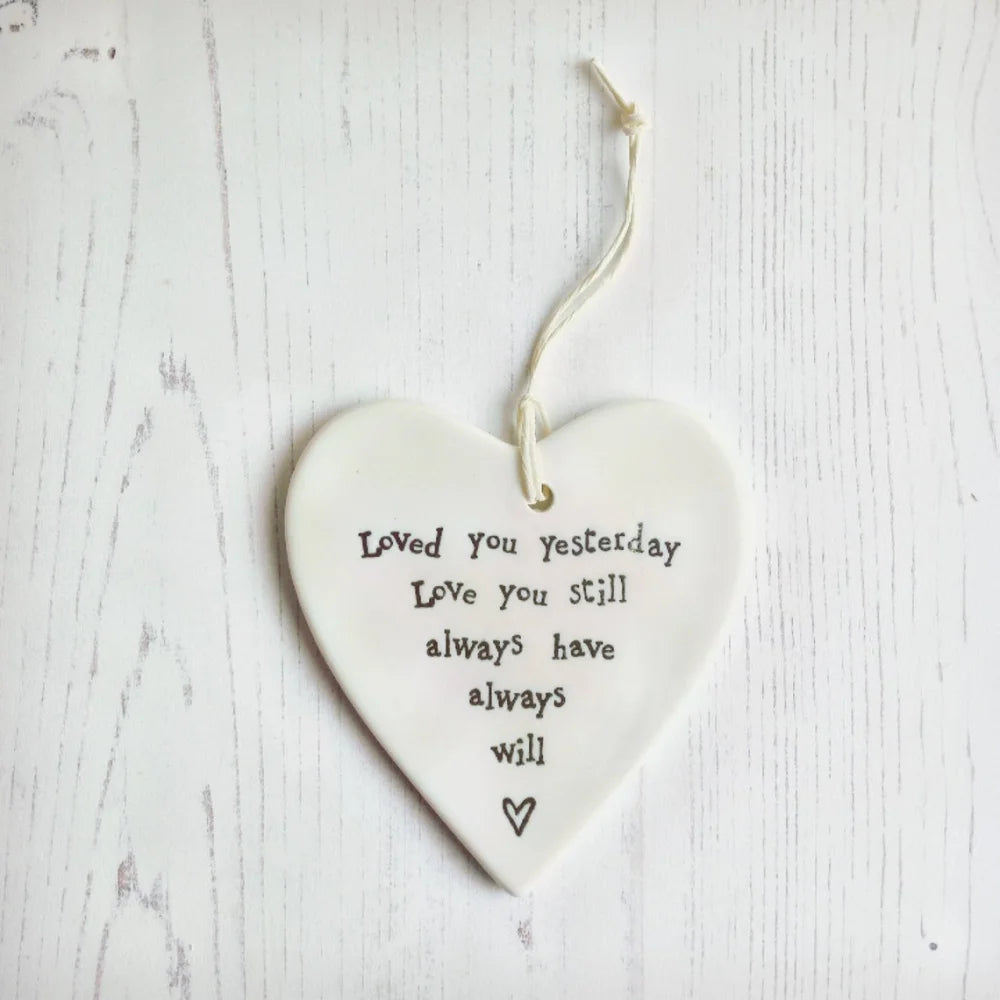 2nd Anniversary Gift Heart With Porcelain Heart