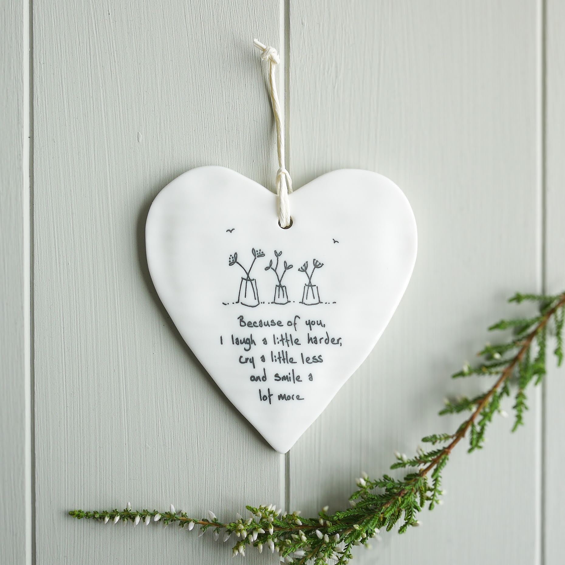 2nd Cotton Anniversary Personalised Gift Embroidered Hoop with Porcelain Keepsake