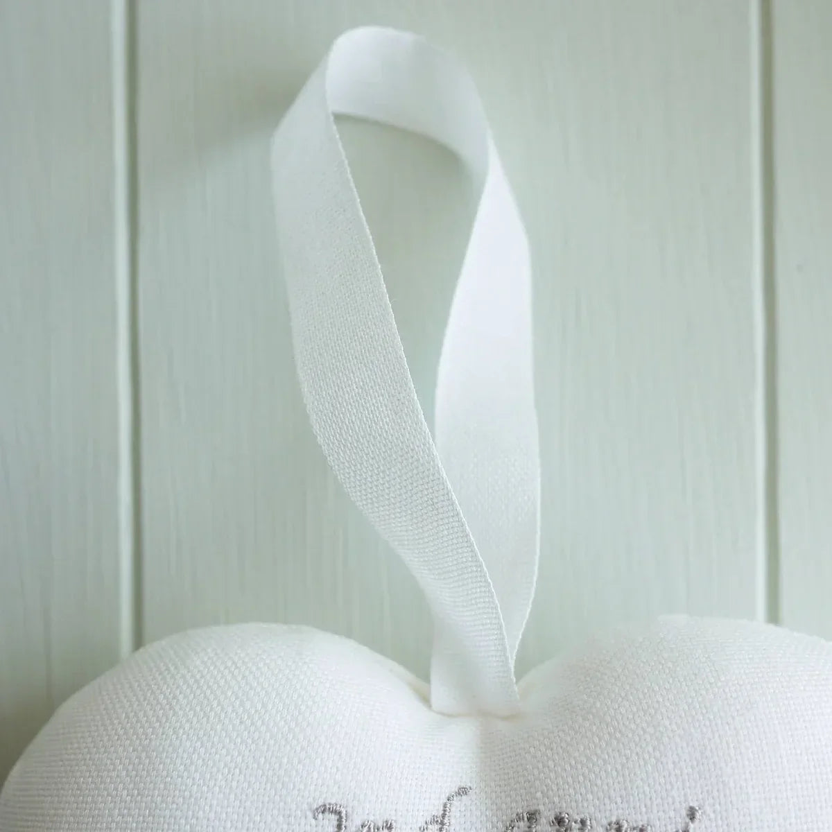 2nd Cotton Wedding Anniversary Embroidered Heart Gift with Porcelain Keepsake