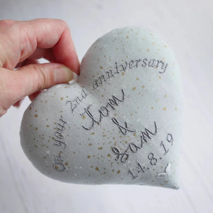 2nd Wedding Anniversary Gift Heart and Vase Set 2nd Cotton Anniversary Gifts