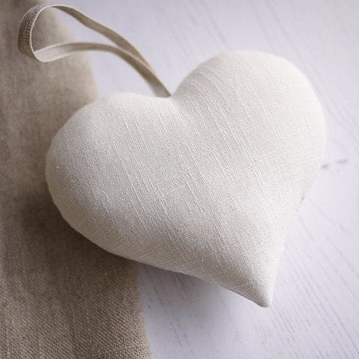 4th Linen Anniversary Heart with Porcelain Coaster