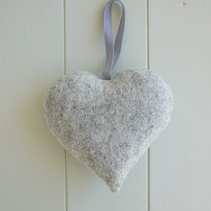 7th Anniversary Gift Embroidered Wool Heart