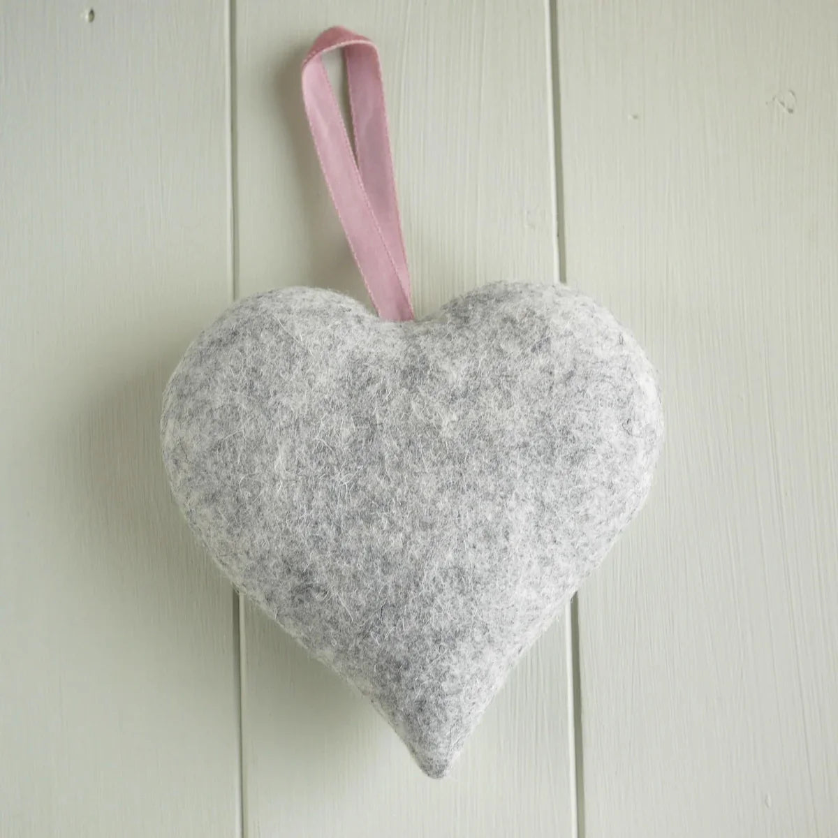7th Anniversary Gift - Embroidered Wool Heart