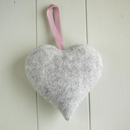 7th Anniversary Gift - Embroidered Wool Heart
