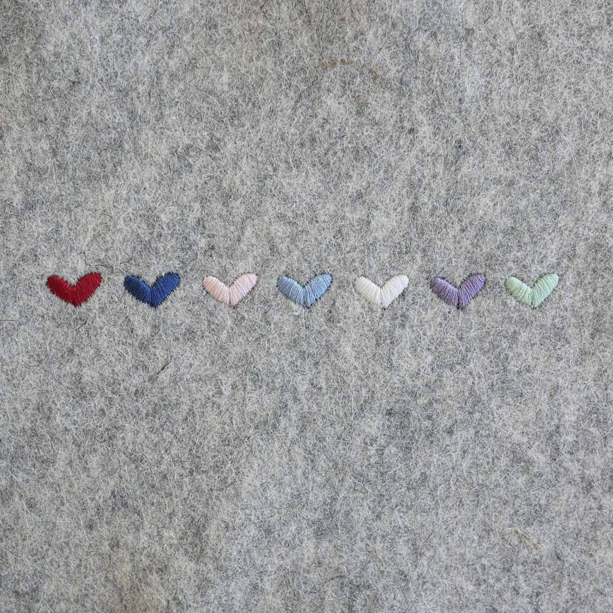 7th Anniversary Gift Embroidered Wool Heart
