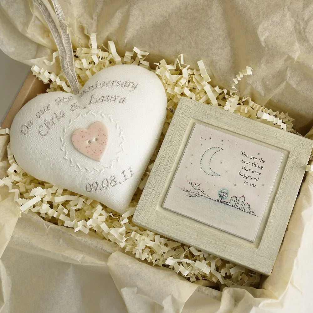 9th Anniversary Gift Heart with East of India Picture 9th Wedding Anniversary Gifts