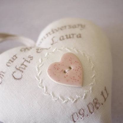 9th Pottery Anniversary Gift Heart with Ring Bowl
