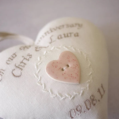 9th Pottery Wedding Anniversary Personalised Heart Gift