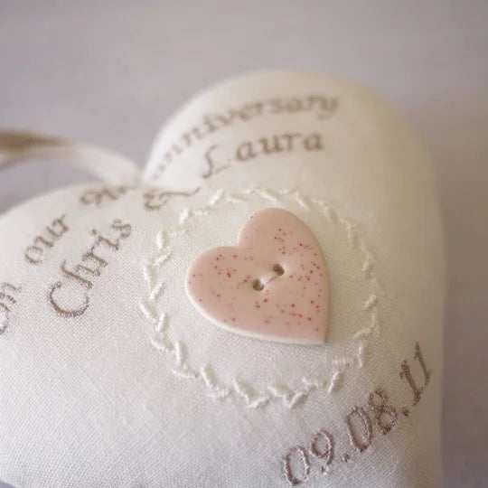 9th Wedding Anniversary Gift Heart with Ceramic Star Ornament 9th Wedding Anniversary Gifts