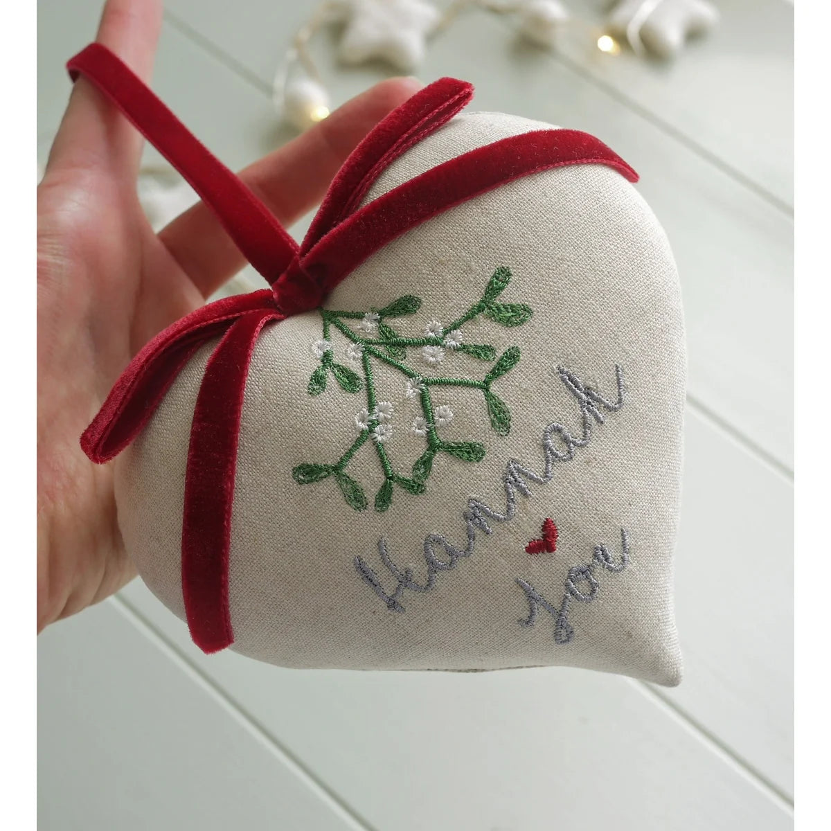 Christmas Mistletoe Heart Gift for Couple