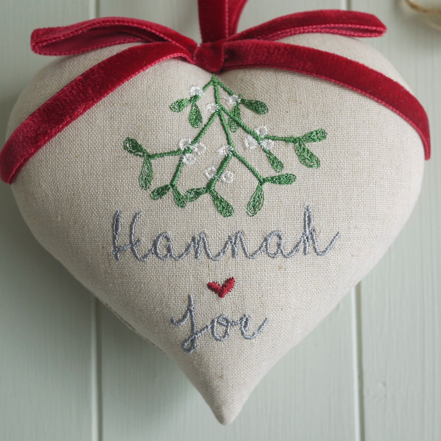 Christmas Mistletoe Heart Gift for Couple