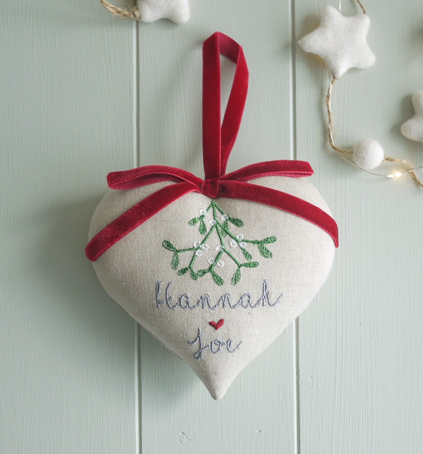 Christmas Mistletoe Heart Gift for Couple