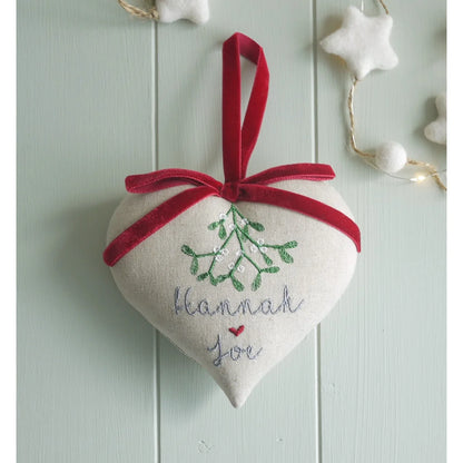Christmas Mistletoe Heart Gift for Couple