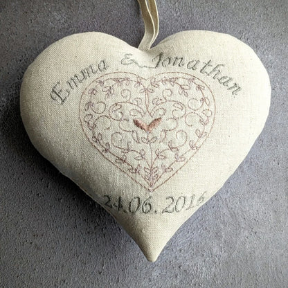 7th Copper Wedding Anniversary Personalised Embroidered Heart 7th Woollen Anniversary Gifts