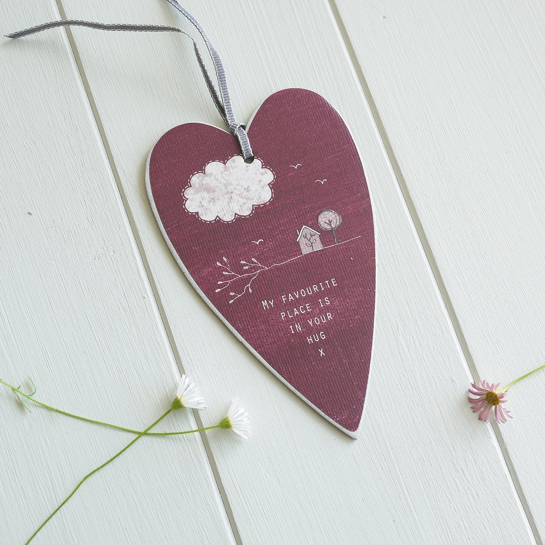 Hanging Heart Gift Tag - My Favourite place is in your hug