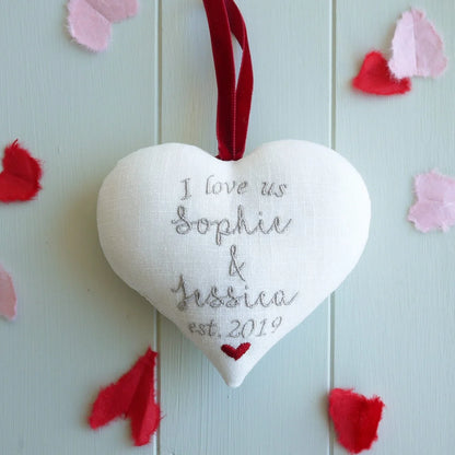 I Love Us - Gift Heart with Porcelain Heart Decoration