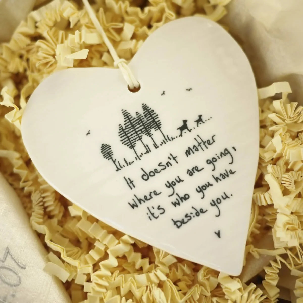 I Love Us - Gift Heart with Porcelain Heart Decoration