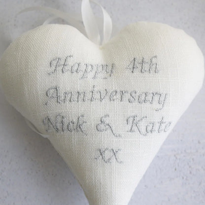 13th Lace Anniversary Personalised Gift Heart 13th Wedding Anniversary Gifts