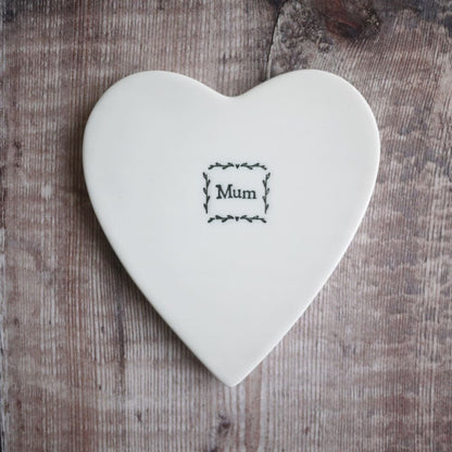 Mum Themed Porcelain Heart Coaster