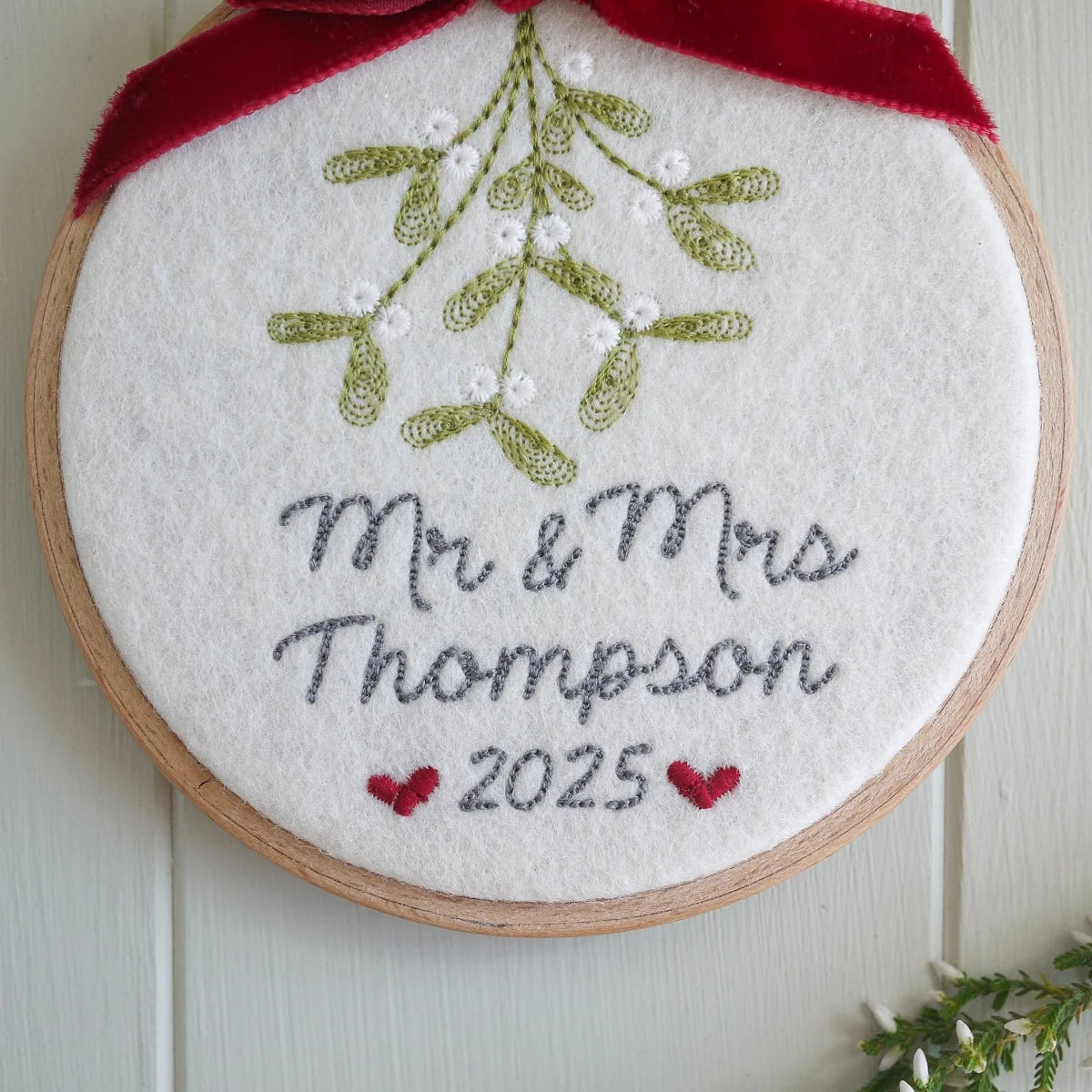 Our First Christmas as Mr and Mrs Mistletoe Ornament