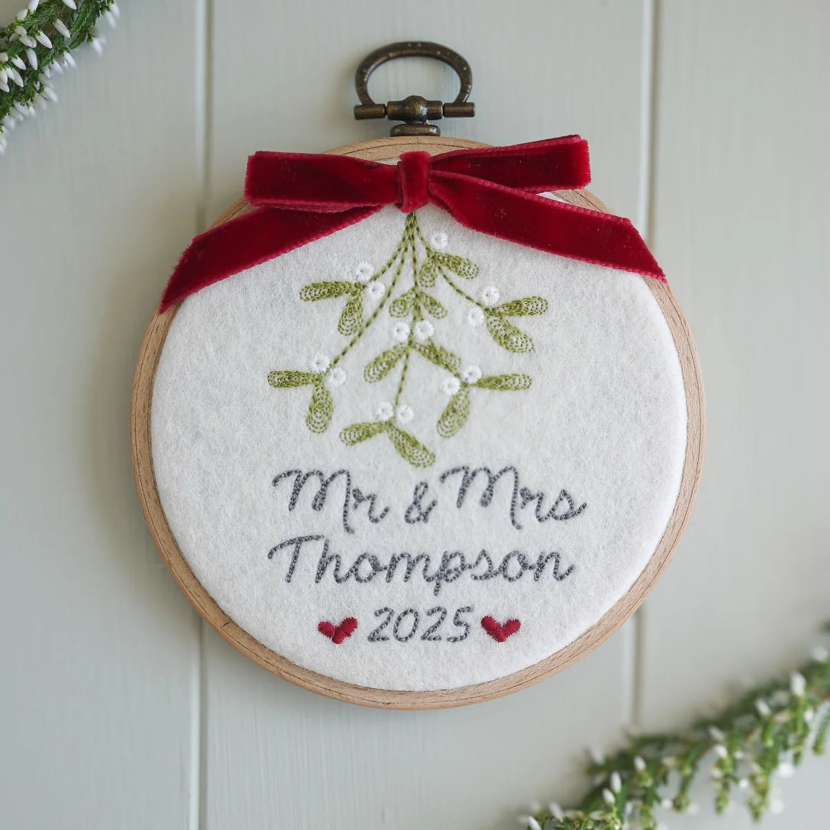 Our First Christmas as Mr and Mrs Mistletoe Ornament