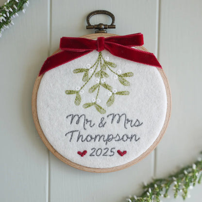 Our First Christmas as Mr and Mrs Mistletoe Ornament