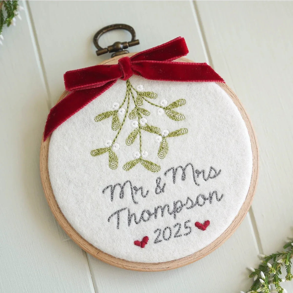 Our First Christmas as Mr and Mrs Mistletoe Ornament