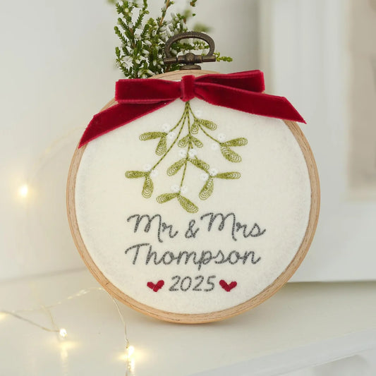Our First Christmas as Mr and Mrs Mistletoe Ornament