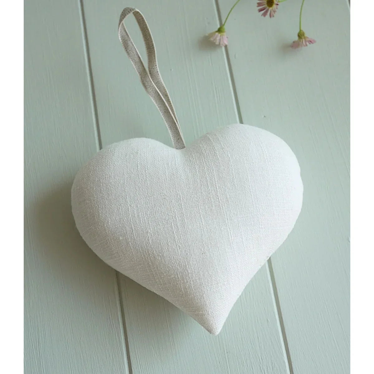 Personalised 4th Linen Anniversary Gift Heart- Embroidered with Custom Message Names and Date