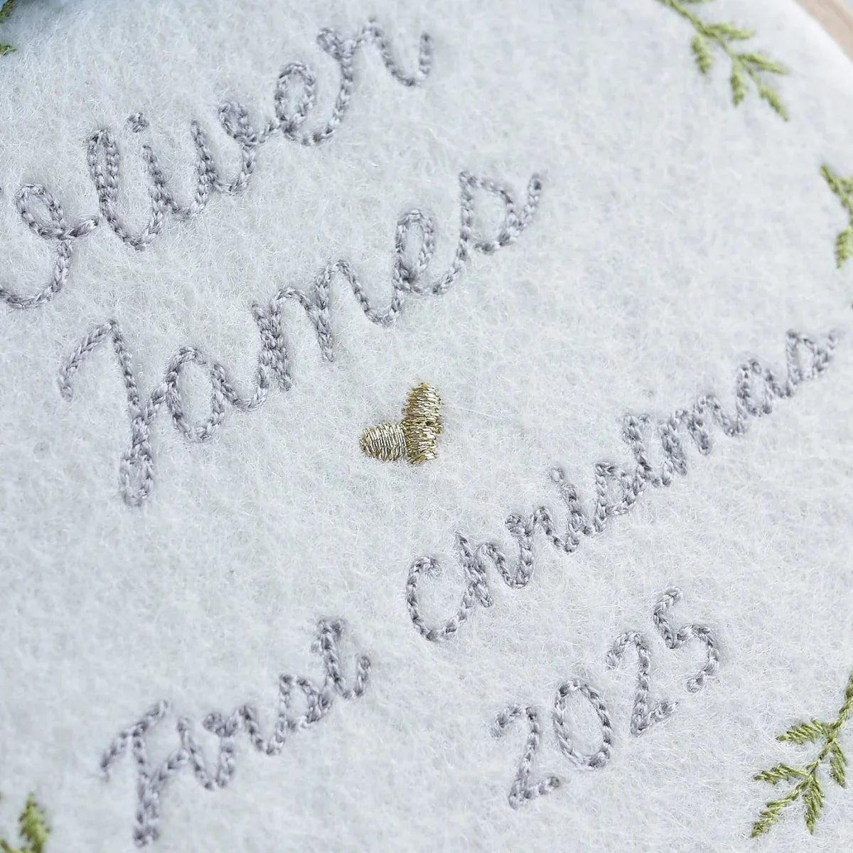 Personalised Baby 1st Christmas Decoration - Embroidered Newborn Gift