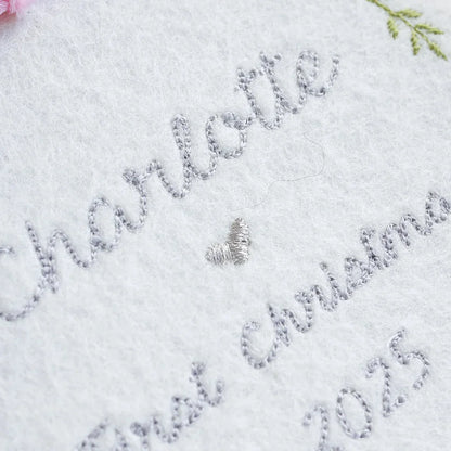 Personalised Baby 1st Christmas Decoration - Embroidered Newborn Gift