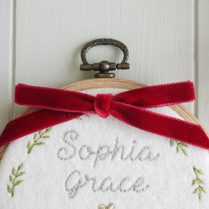 Personalised Baby 1st Christmas Decoration - Embroidered Newborn Gift