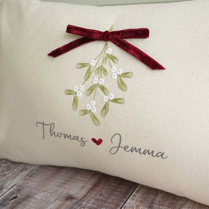 Personalised Embroidered Couple Christmas Cushion Personalised Christmas stockings and decorations