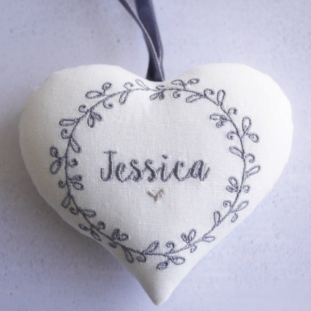 Personalised Embroidered Heart Gift - Add Custom Name