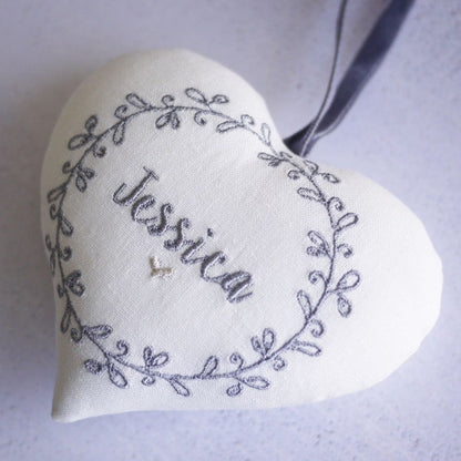 Personalised Embroidered Heart Gift - Add Custom Name
