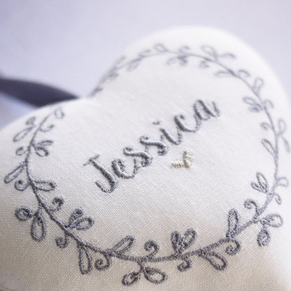 Personalised Embroidered Heart Gift - Add Custom Name