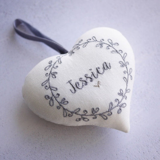 Personalised Embroidered Heart Gift - Add Custom Name