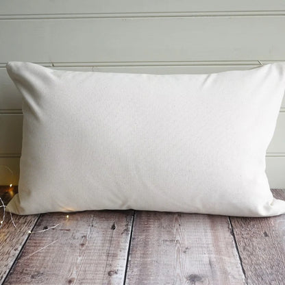 Personalised Family Christmas Cushion with custom text linenhearts