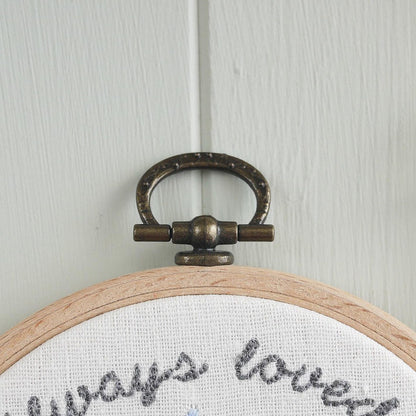 Personalised Forget-me-not Embroidered Hoop