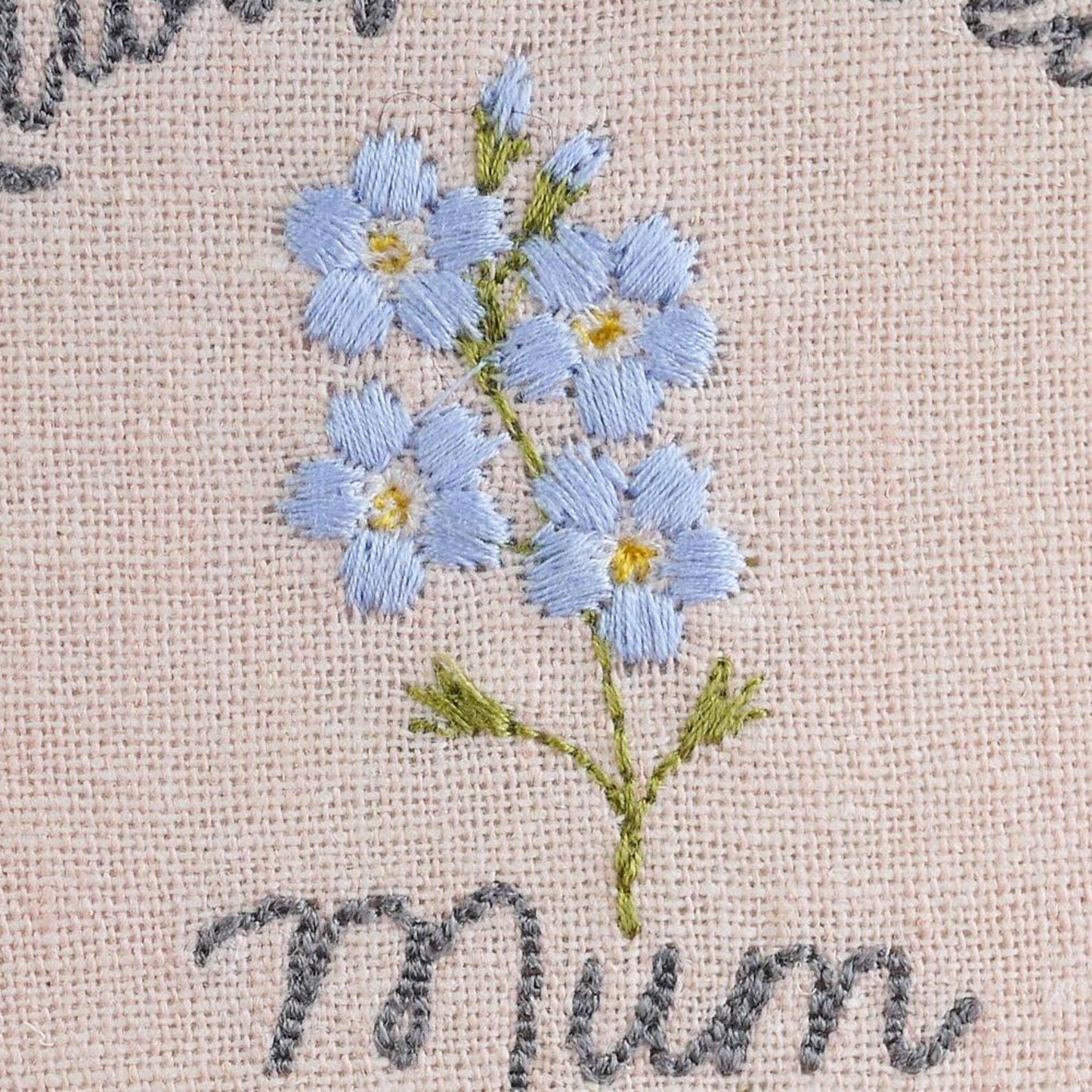 Personalised Forget-me-not Embroidered Hoop