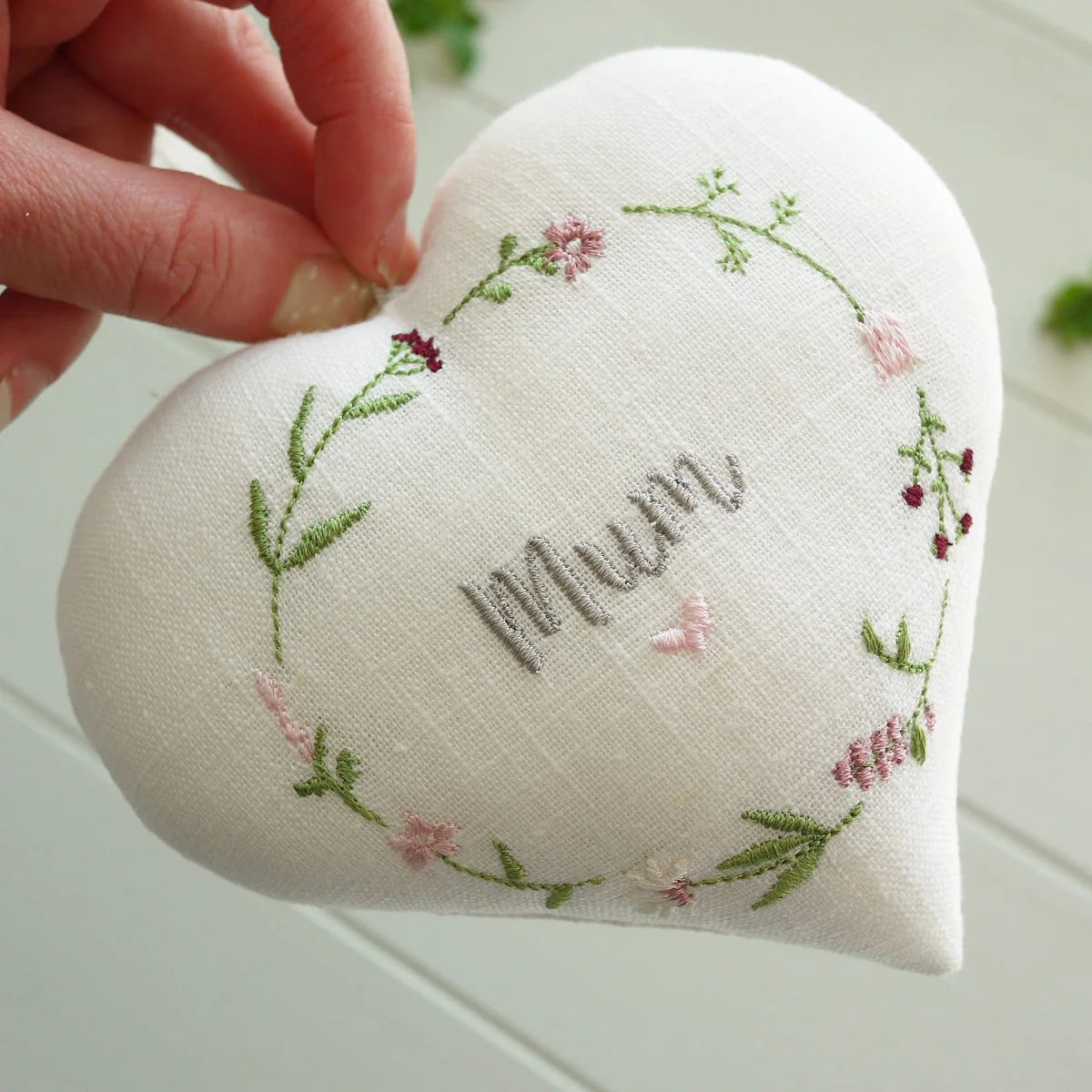 Personalised Embroidered Heart Gift for Mom