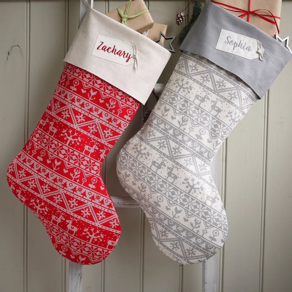 Personalised Stocking Grey Scandi